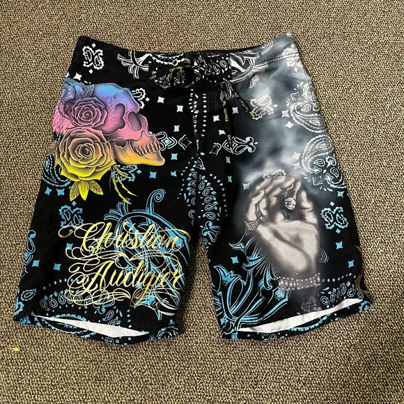 Colorful Board Swim Shorts by Christian Audigier - Picture 1 of 3